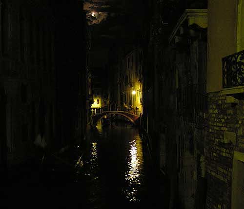 Venice canal and moon