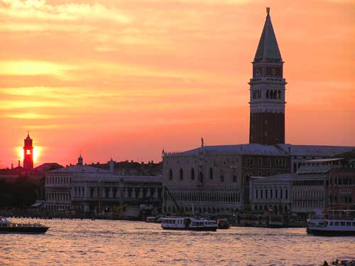 sunset over Venice